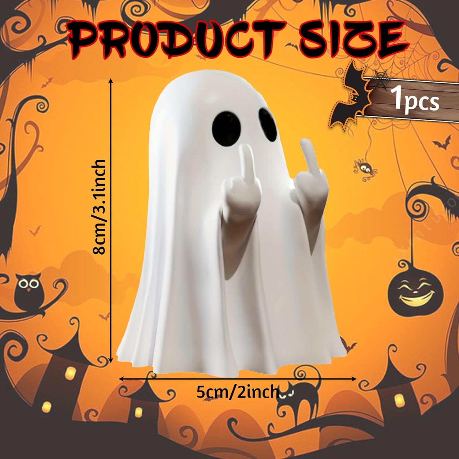 Halloween Ghost Figurine-Spooky & Cute Ghost Statue for Home, Desk, Party Decor | FunnyGhost Halloween Decor Indoor